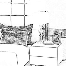 FEANG Tavolo da Comodino Bianco Comodino Semplice Blocchetto per Camera da Letto Camera da Letto Cabina Armadio da Comodino Tavolo terminale, Tabella Laterale per Piccoli spazi
