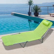 Outsunny - Lettino Reclinabile Sdraio Sedia da Giardino Spiaggia Piscina Verde Chiaro