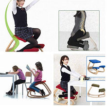 Ergonomica Sedia ergonomica Regolabile Inginocchiare Stool Spessi Cuscini PU Confortevole per Office Home Computer Balancing Body Shaping Dolore alla Schiena Desk,Nero