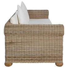 vidaXL Divano a 3 Posti con Cuscini Comodo Rilassante Confortevole Solido Robusto Pratico Resistente Durevole Sofa Poltrona in Rattan Naturale