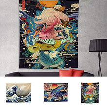 Fgyhty Sea Wave Tapestry Beach Wall Hanging Stile del Giappone Arts Ocean Coperta Poliestere Home Decor