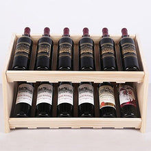 SILOLA Portabottiglie Legno massello a Due Strati Rosso Scuro/Bianco/retrò Roast Desktop Hollow Rugged
