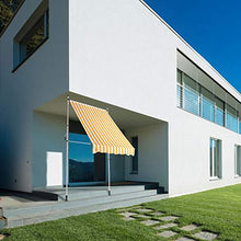 GOTOTOP - Tenda parasole retrattile per finestre, altezza regolabile, 2-3 m, per esterni, per balcone e terrazza, colore: giallo e bianco