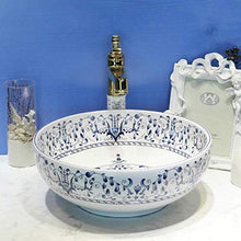 Jgophu - Lavabo da appoggio in ceramica, dipinto a mano, stile vintage