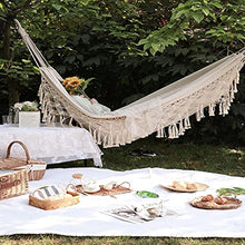 HQSB 200x150cm Bohemian Tassel Hammock Grande Tela Macrame Hammock Swing Net Sedia per Outdoor Interni Patio Porch Decor