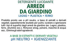 DETERGENTE LUCIDANTE ARREDI DA GIARDINO LEGNO • PLASTICA • FERRO - Spray 750 Gr - NATURIAMO