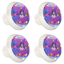 Maniglie per cassetti Manopole per cassetti Manopole rotonde Confezione da 4 per armadietto, cassetti, cassettiere, cassettiere ecc. Stella arcobaleno unicorno