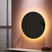 MUPAI Specchio bagno rotondo a parete, con specchio luminoso a LED, con interruttore tattile e funzione nebbia, diametro 60 cm / 70 cm / 80 cm (Bianco caldo, 60cm)