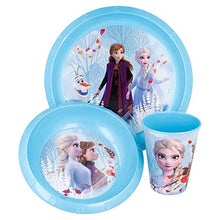 Set Stoviglie Servizio Da Tavola Per Bambini 3 Pezzi Con Piatto, Ciotola E Bicchiere Easy 260 ml In Confezione Regalo |Frozen 2 Blue Forest
