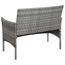 vidaXL Panchina da Giardino in Polyrattan Grigio con Cuscino Panca per Esterni