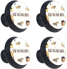 Gatto nella scatola Pomelli per Porta Set di 4 Pomelli per Mobili Manopole per Cassetti Cucina Armadio Vetro