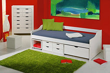 Esidra Beacon Letto con Vani Contenitore e Casetti, Bianco, Singolo, 97x206x70 cm, vetro