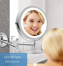 SWEET Specchio Ingranditore 5X da Tavolo,Specchio Ingranditore da Parete,Carica della Batteria HD a Doppio Lato con Oscuramento del Tocco Rotante a 360 ° Specchio Ingranditore con Luce