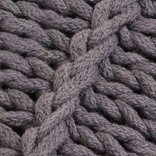 ROMELAREU Cuscino da Terra Quadrato a Maglia Cotone 60x60 cm Grigio Casa e Giardino Arredo Cuscini Foderati