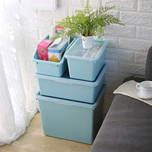 C-J-Xin - Scatola portaoggetti in plastica, per sala di classe, camera da letto, per bambini, libri di studenti, colore: blu trasparente blu