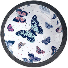 Farfalle astratte blu rosso Pomelli per Porta Set di 4 Pomelli per Mobili Manopole per Cassetti Cucina Armadio Vetro