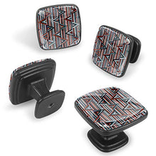 Modello di linea geometrica Pomelli per Porta Set di 4 Pomelli per Mobili Manopole per Cassetti Cucina Armadio Vetro