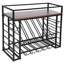 Cikonielf - Scaffale per vino da parete, design industriale, con ripiano per vino, 79 x 30 x 66 cm