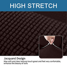 Ramotto Copridivano, Elastico Jacquard Fodere Protector Mobili Coperture Elasticizzato per Cuscini Divano in Pelle per Soggiorno, Copridivano (Marrone, 3 Posti)