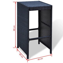vidaXL Set da Bar 13 pz in Polyrattan Nero da Esterno Tavolo e Sedie Giardino