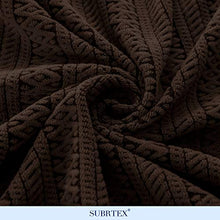 subrtex 1-Pezzo Copridivano Elasticizzato Jacquard Righe Due Posti AntiGraffio per Gatto Cani, Moderno Divano Protector Lavabile (2 Posti, Cioccolato)