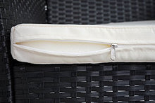 Mendler Serie Halden per l'esterno Divano Sofa 2 posti polyrattan Antracite con Cuscino Avorio