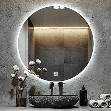 GETZ Rotondo Specchio da Bagno a LED con Interruttore Touch Control, 3 Colori di Luci e Dimmerabile, Specchio Retroilluminato a Parete, Impermeabile IP65