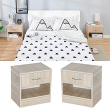 Flyelf Set di 2 Comodino Camera da Letto con Cassetto e Scompartimento,Tavolino (B_Legna)