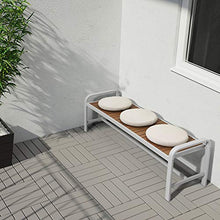 SJÄLLAND panchina, esterno 136x42x52 cm grigio chiaro/marrone chiaro