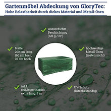 Glorytec Copertura per mobili da Giardino 200x160x70 - Protezione Impermeabile Contro Vento e intemperie - Copertura di Protezione per tavoli da Giardino Quadrati e per sedute Lounge
