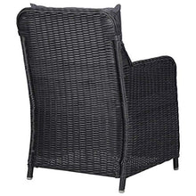 SKM Set da Pranzo da Giardino 9 pz in Polyrattan Nero (142.5kg)
