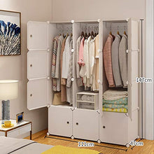 Locker Armadio Armadio Affitto Casa Hanging Rimovibili di Plastica Withdoor Abbigliamento Divide-Grid Camera Dormitorio 111X47X147CM MUMUJIN (Color : B)