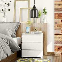 Wakects Comodino bianco moderno con 3 cassetti, 45 x 38,2 x 56 cm, mobile da notte per camera da letto