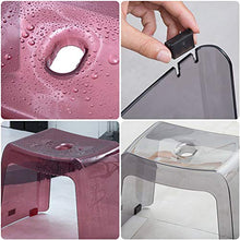 Sgabello Basso Trasparente Passo di Plastica del Piede Sgabello con Piedini Antiscivolo,Doccia Sgabello Poggiapiedi per La Cucina,Bagno,Camera da Letto E Salotto,Grigio