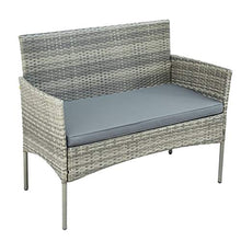SUFUBAI - Set di mobili da balcone, 4 pezzi, set di mobili da giardino in rattan, sedia in vimini, per cortile, portico, giardino, piscina, balcone