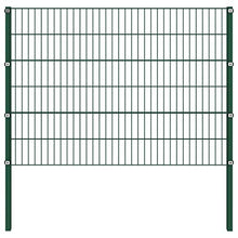 Panneau de clôture avec poteaux Fer 1,7 x 1,2 m Vert