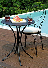 vorghini Tavolino Tondo da Giardino Ø60 cm in Ferro Stresa Nero