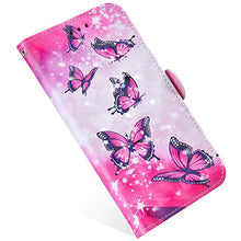 Saceebe Compatibile con Galaxy A50 Custodia pelle Cover a libro PU Flip Case Cover [Custodia in pelle con motivo dipinto 3D] Portafoglio Con cordino Protettive Bumper Morbido,Farfalla viola