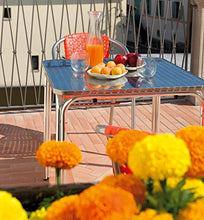 vorghini Tavolo Quadrato Impilabile da Giardino in Alluminio e Acciaio 70x70 cm