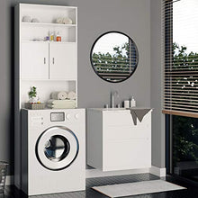 Casaria Mobile per Lavatrice Mobiletto da Bagno Armadio 3 Mensole 2 Ante 195x63x20cm Corridoio
