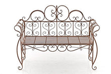 Mendler Panchina Stile Romantico CP029 46x128x94cm Marrone Antico