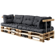 [en.casa] Divano Paletta Euro-sofá - a 3 posti con Cuscino - [Grigio Scuro] Set Completo incl. bracciolo e Schienale