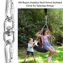 Yooyg - Kit di cinghie per dondolo con albero da appendere, 150 cm, con 2 ganci a moschettone e anelli a D, per amache, pneumatici e piattini