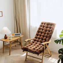 Schienale Alto Cuscino Copri Sdraio Morbido Chaise Lounger Cushionone-pezzo Cuscino Per Sedia Con Cravatte Tatami Dolore Dell'osso Codelare Patio Mobili Interna All'Aperto Marrone 125x50cm(49x20inch)