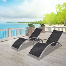 vidaXL Set Lettini Prendisole con Tavolino 3 pz Nero in Alluminio da Giardino