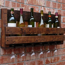 LHQ-HQ Old Wine Rack, Supporto a Parete, Legno Solido Calice Rack, Ristorante Bar Parete Wine Cooler