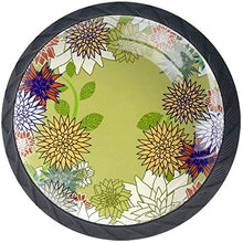 Blooming Flower Pomelli per Porta Set di 4 Pomelli per Mobili Manopole per Cassetti Cucina Armadio Vetro