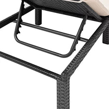 vidaXL Lettino Prendisole Regolabile Cuscino Poli Rattan Nero Sdraio Spiaggia