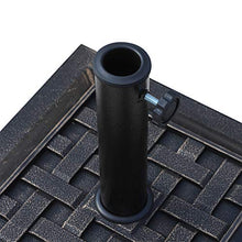 Outsunny Basamento per Ombrellone da Giardino in Resina e Acciaio in Stile Vintage, 44x44x32cm, Nero e Bronzo