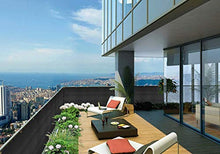 Atrusu Balcone Privacy Screen, 0,9 x 5 m, Rete di sicurezza per balconi, protezione solare per terrazza, vela con corda e fascette per cavi (nero)
